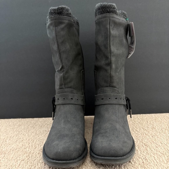 NWT MUK LUKS Women's Gray Mid-Calf Boots Size 7 Knit Cuff Side Zip Memory Foam - Picture 3 of 16